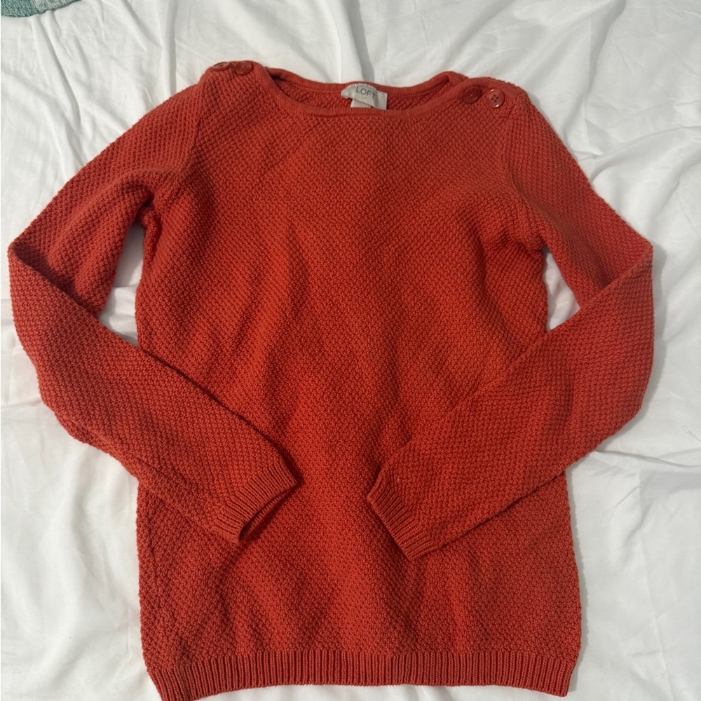LOFT Textured Knit Auburn Sweater